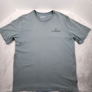Florence Marine X Shirt Mens XL Moss Gray Green 100% Cotton Logo T-Shirt FLAW